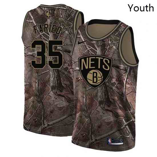 Youth Nike Brooklyn Nets 35 Kenneth Faried Swingman Camo Realtree Collection NBA Jersey
